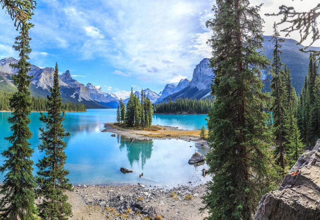 Spirit Island in Maligne Lake